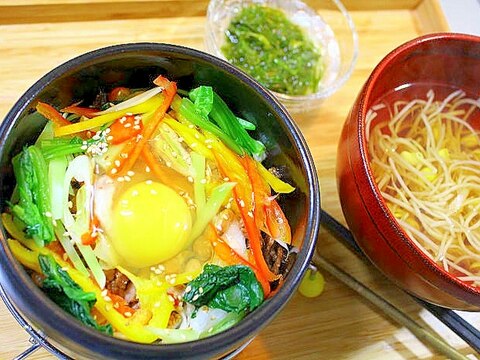 石焼き丼★牛肉と納豆